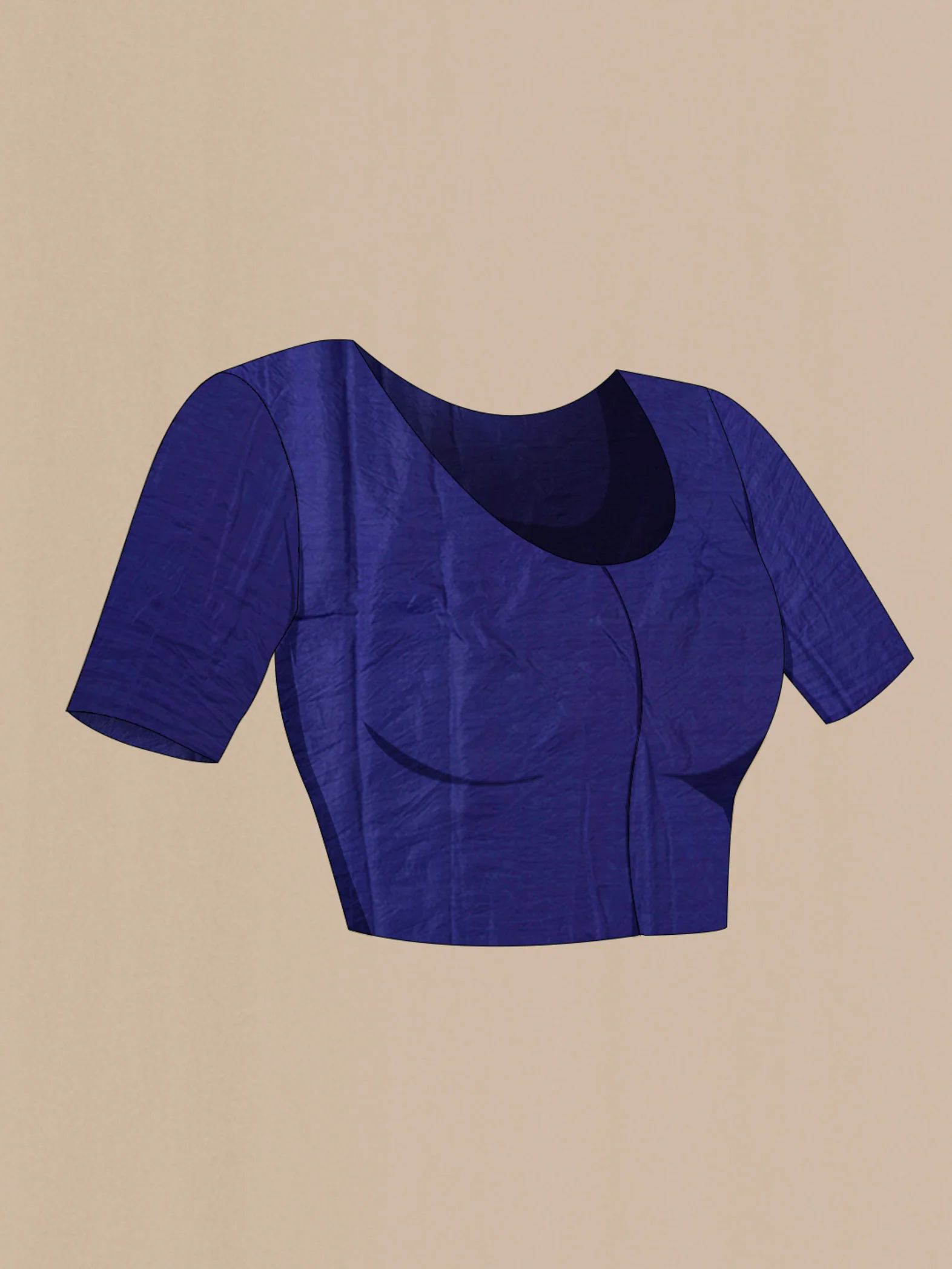 Blue Tussar Silk Saree - Image 4