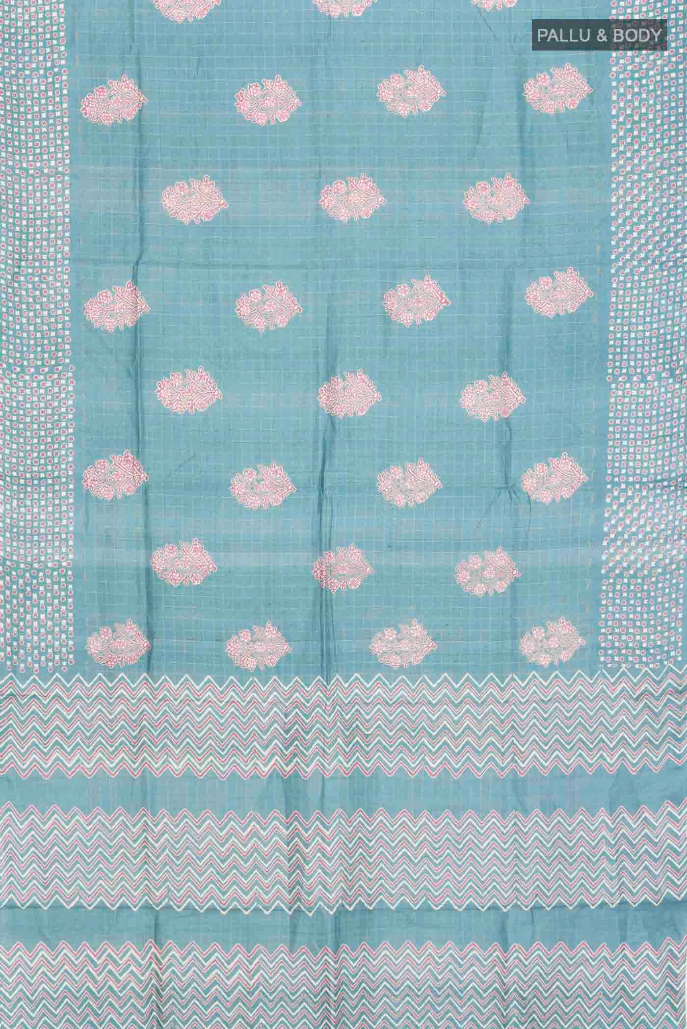 Blue Tussar Silk Saree - Image 5