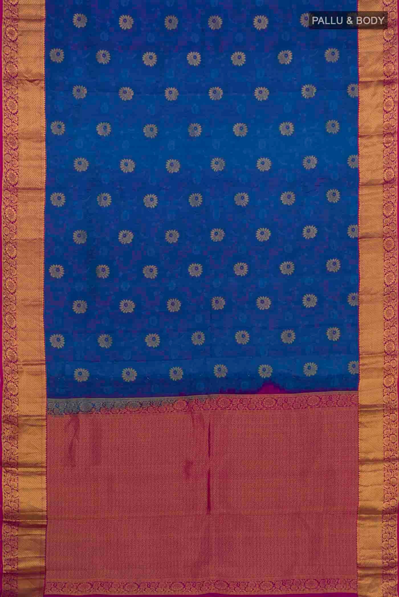 Royal Blue Kanchipuram Silk Saree - Image 5