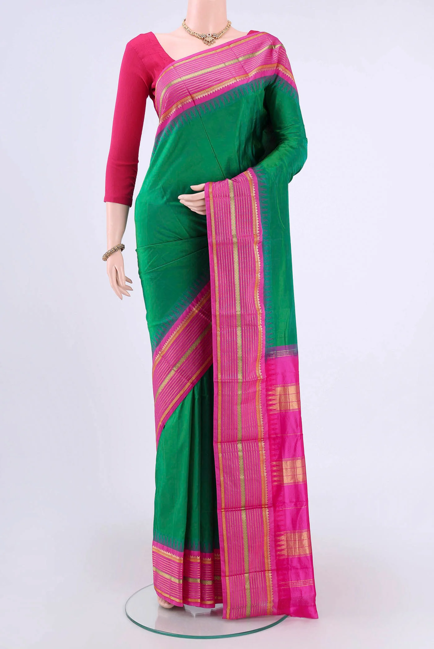 Bottle Green Bangalore Silk - kadyal Saree