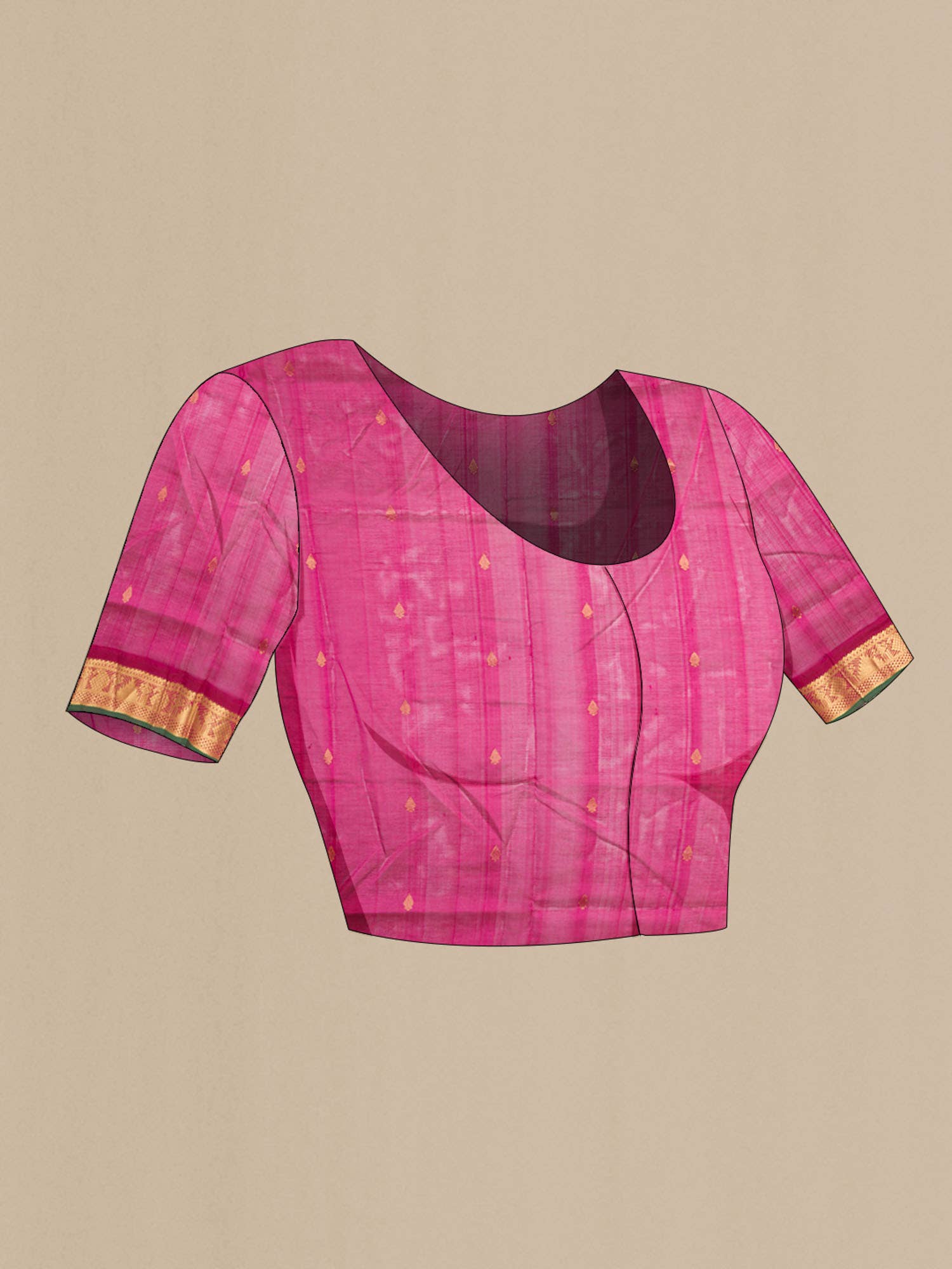 Green Silk Cotton Saree - Image 5