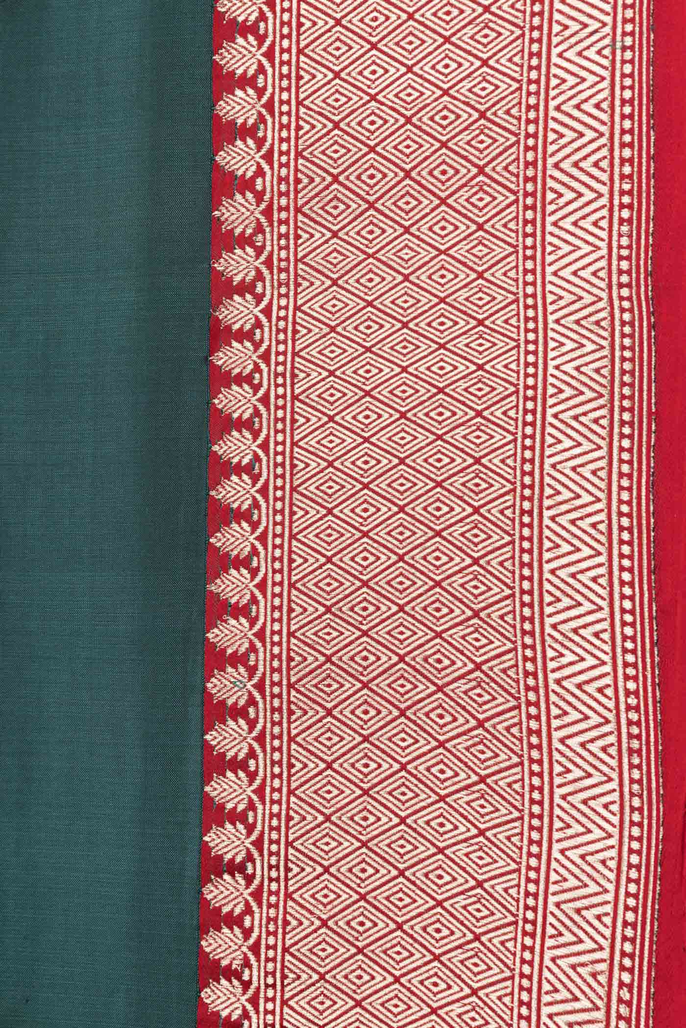 Blue Banarasi Katan Silk Saree - Image 3