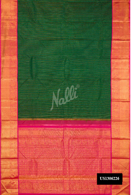 Bottle Green Dual Tone Kanchipuram Silk Saree