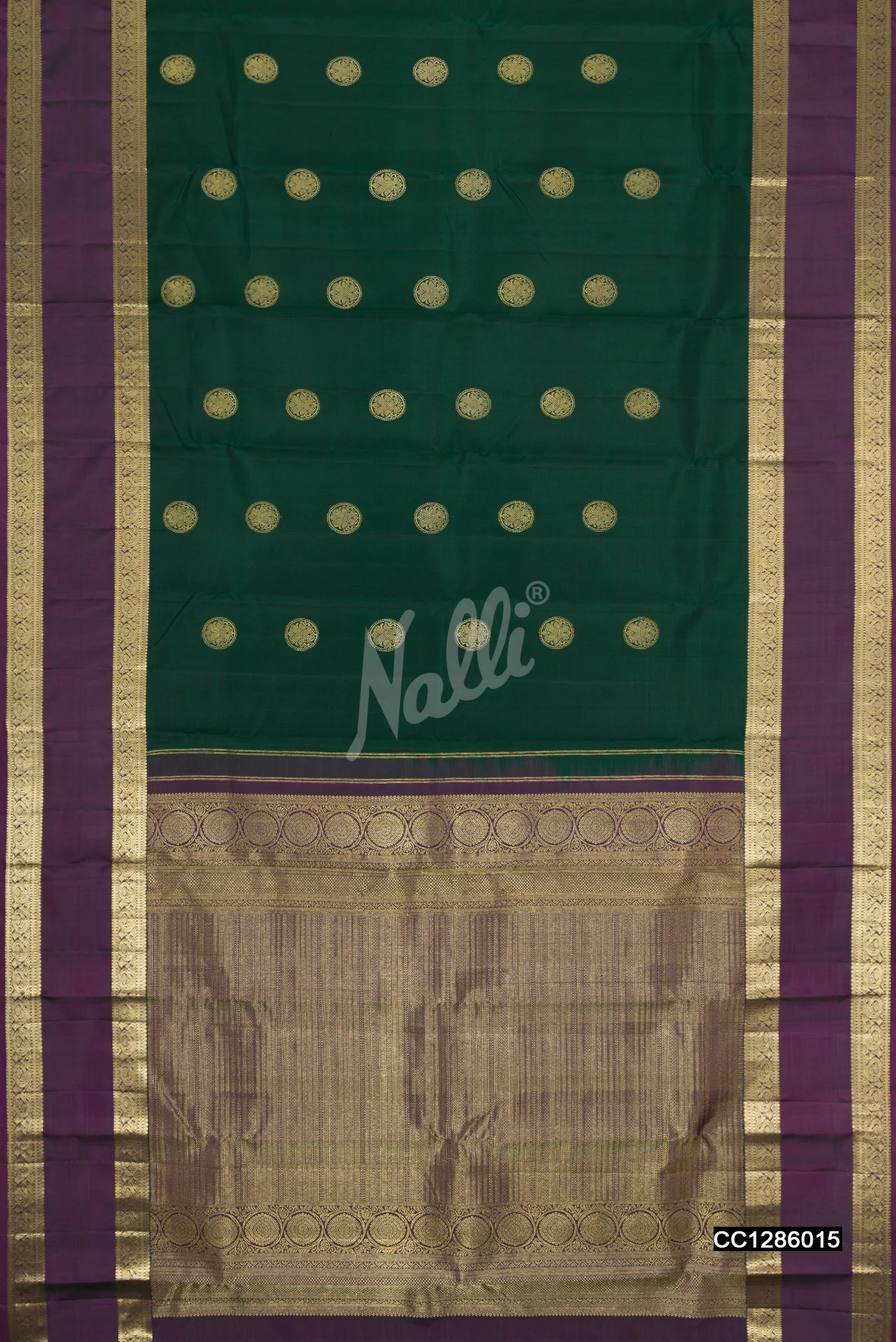 Bottle Green Dual Tone Kanchipuram Silk Saree