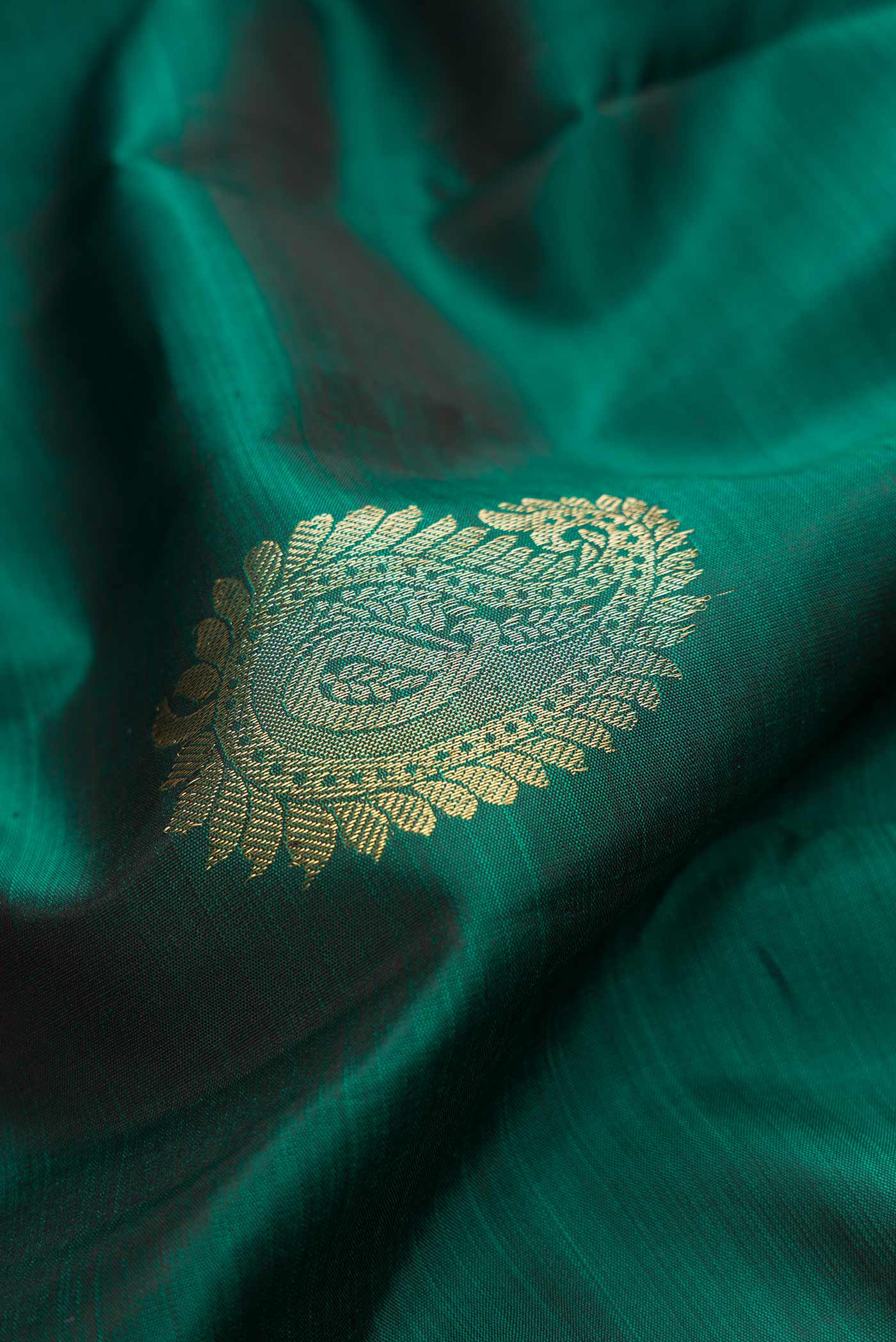 Teal Kanchipuram Silk Saree - Image 2
