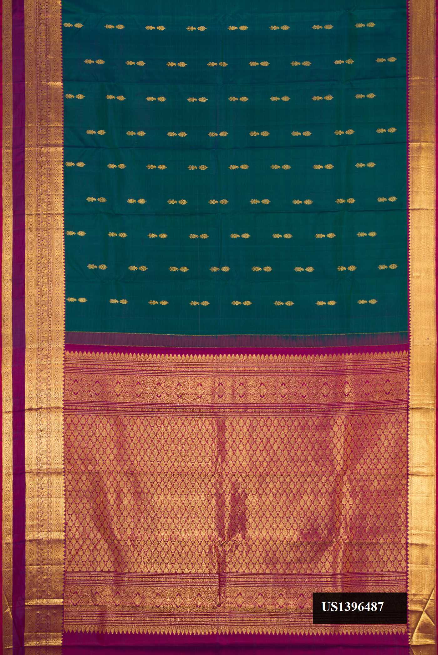 Bottle Green Dual Tone Kanchipuram Silk Saree