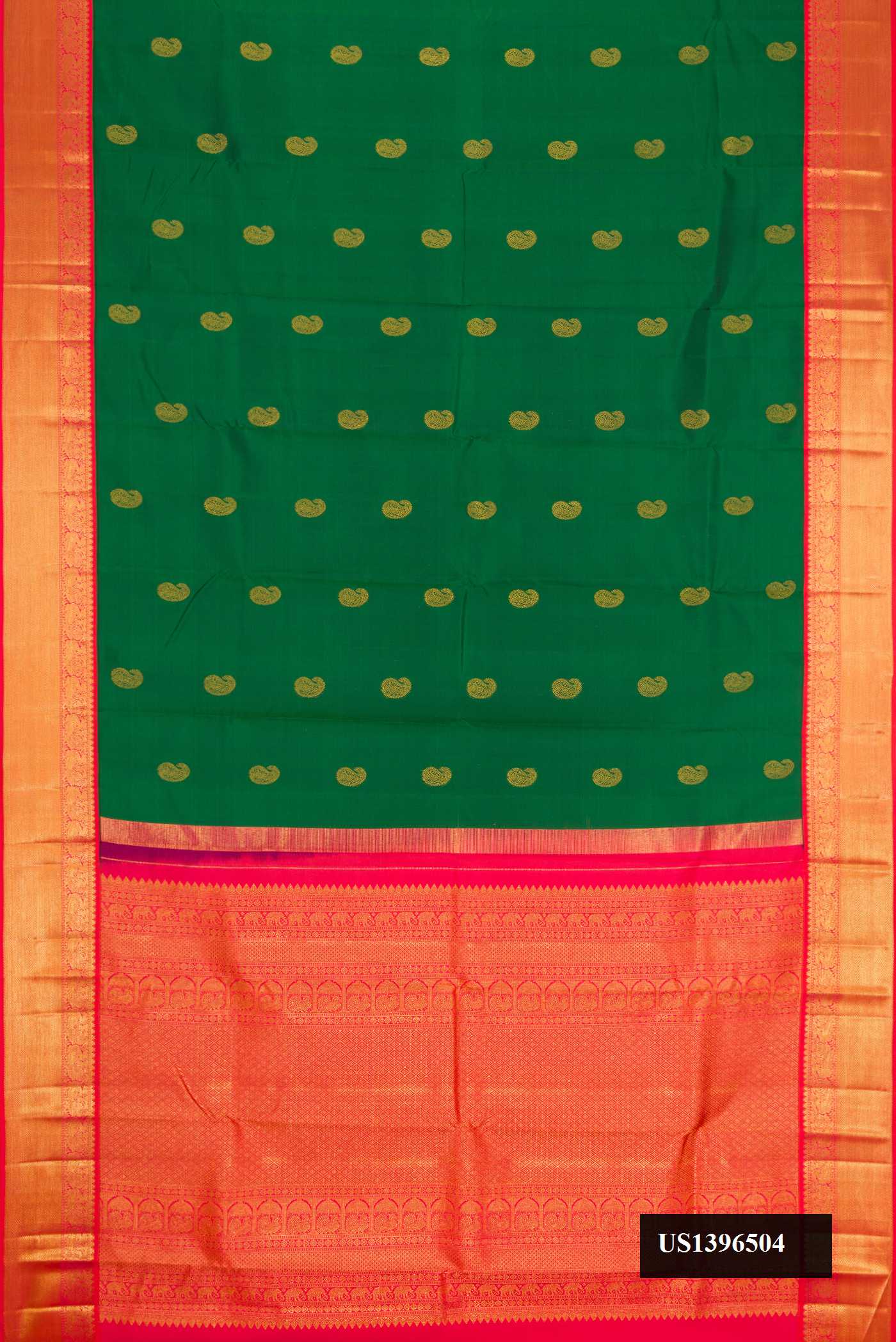 Bottle Green Dual Tone Kanchipuram Silk Saree