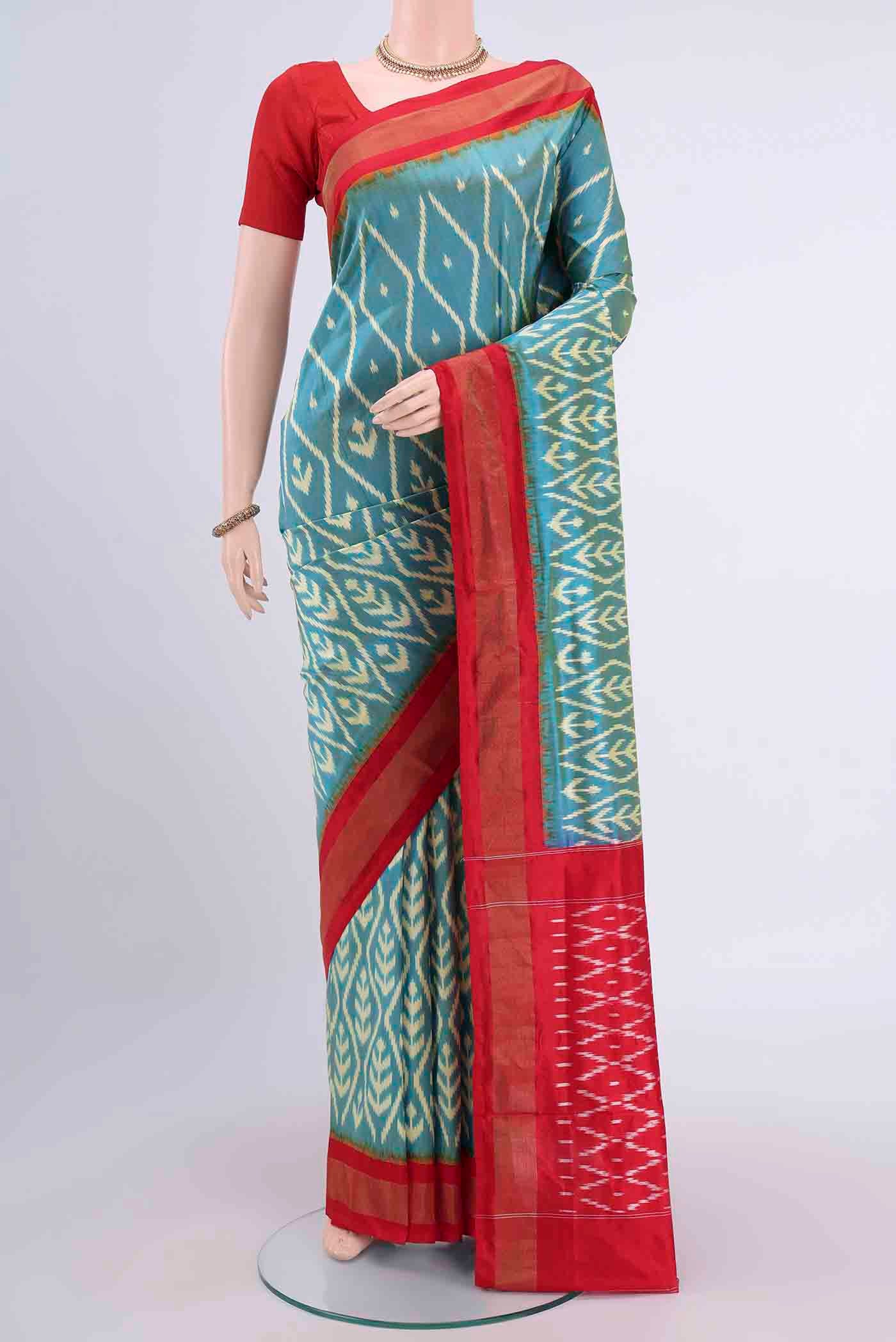 Light Blue Pochampally Silk Saree