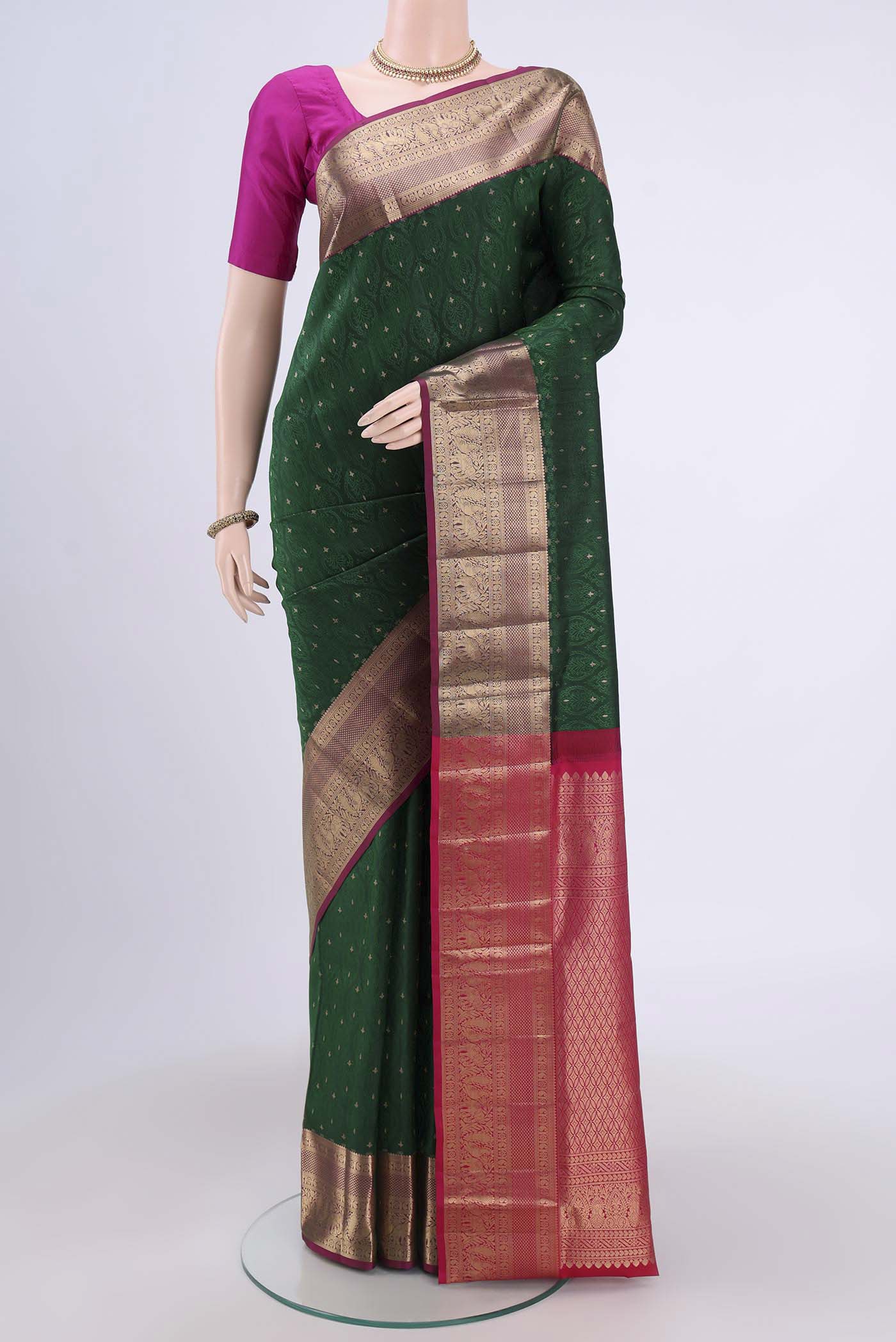 Bottle Green Soft Silk Saree