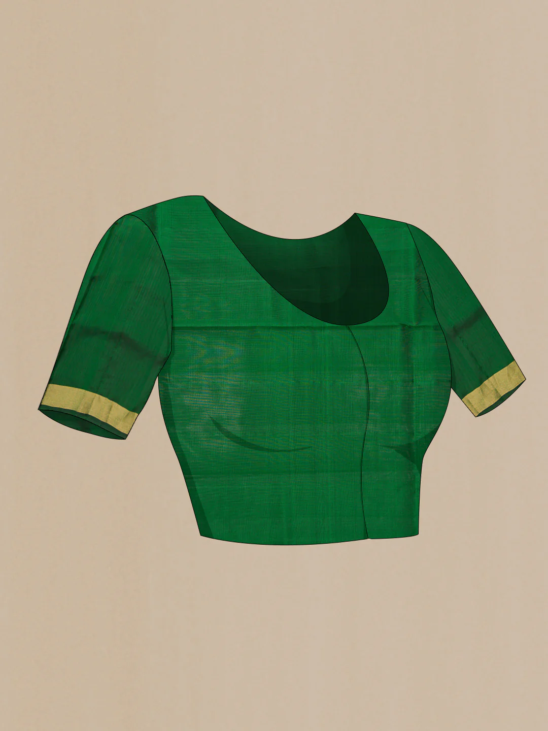 Green Soft Silk Saree - Image 4