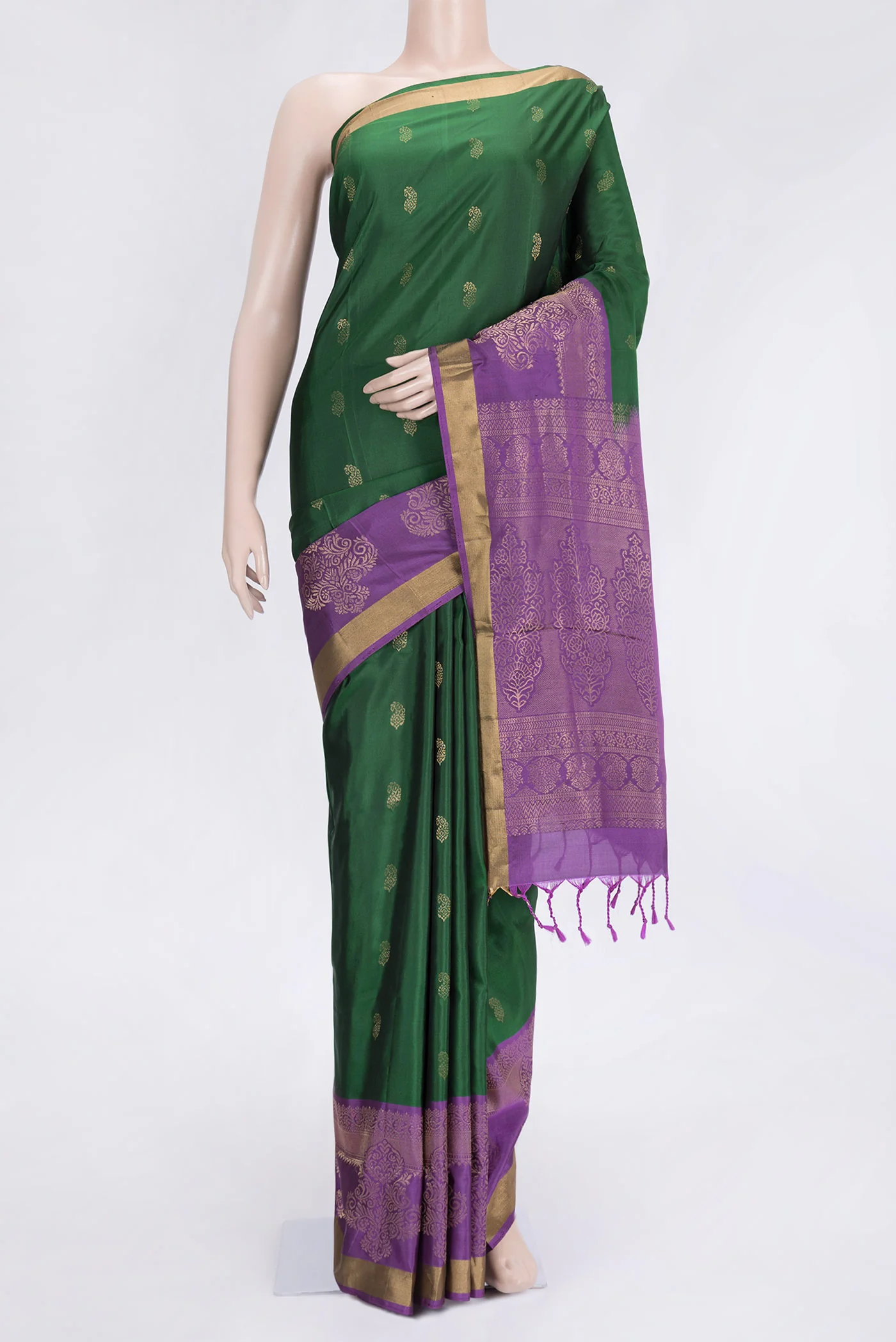 Bottle Green Soft Silk Saree
