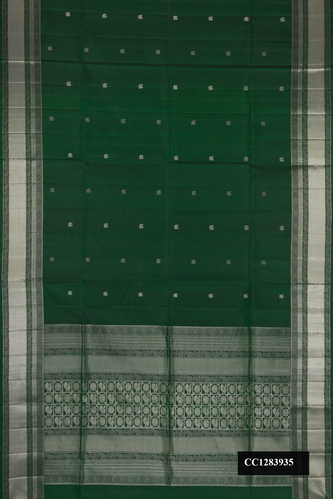 Bottle Green Dual Tone Soft Silk Saree