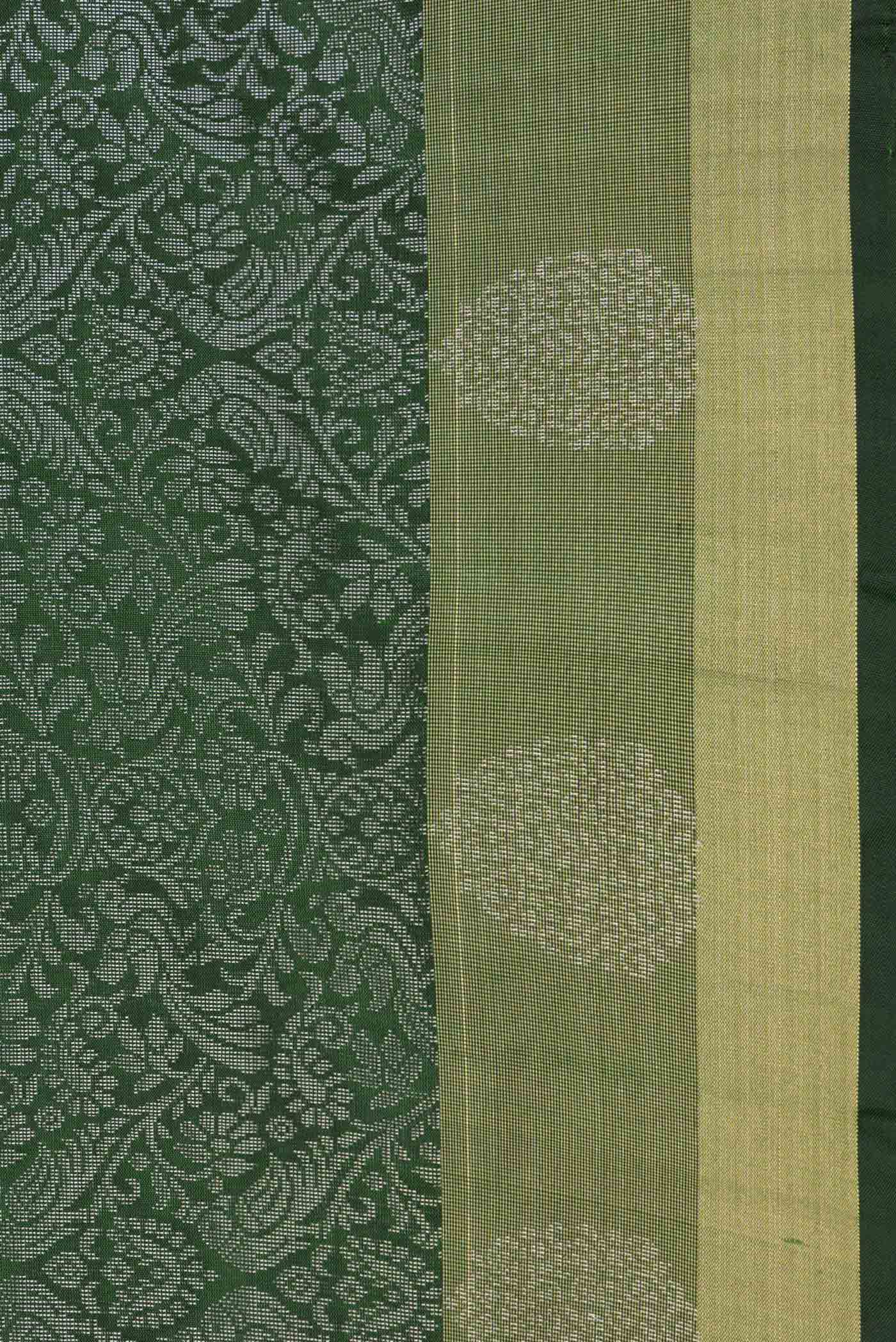 Bottle Green Soft Silk Saree - Image 3