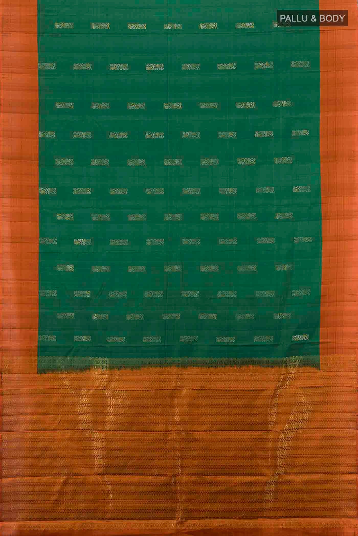 Bottle Green Kanchipuram Silk Saree - Image 5