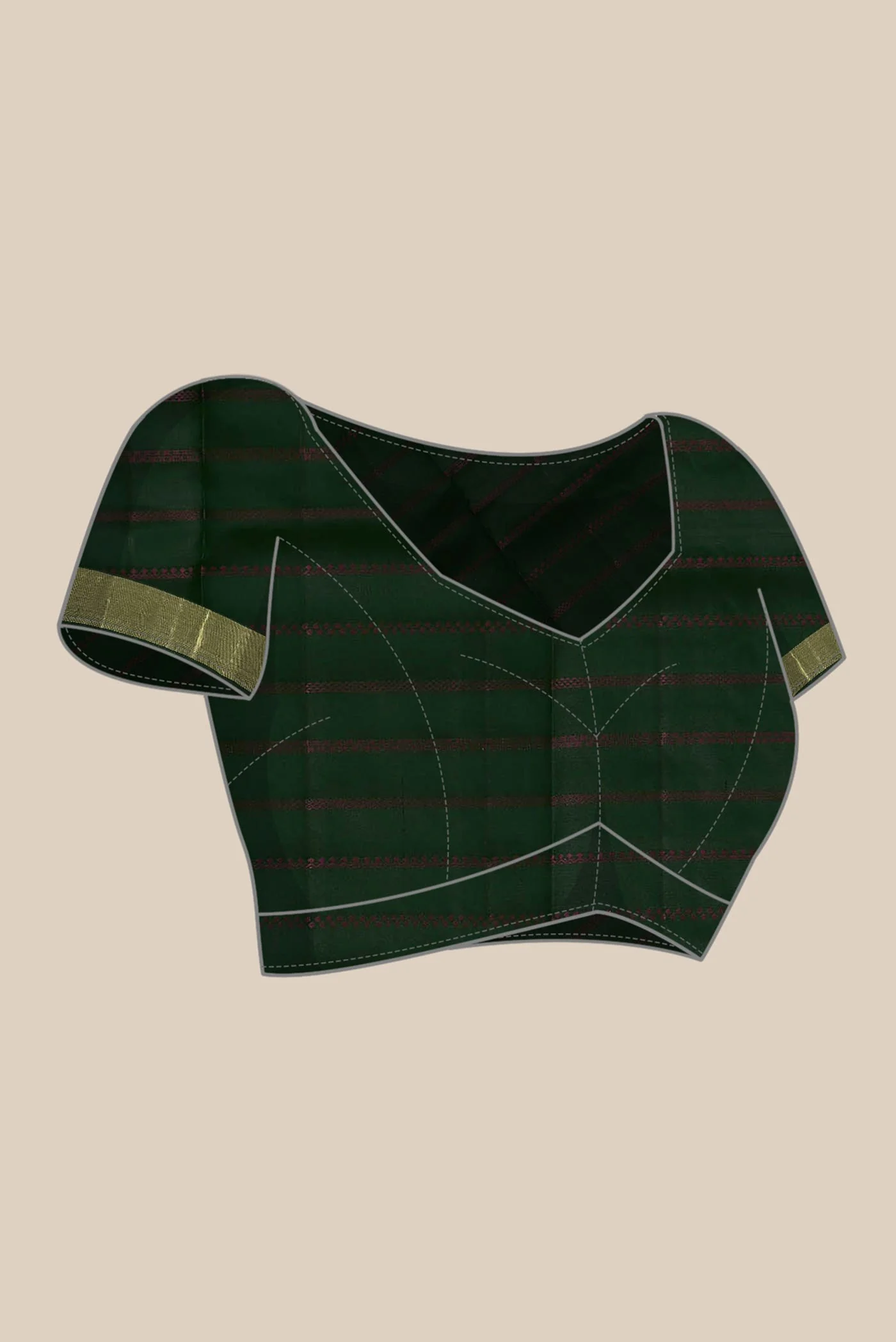 Bottle Green Kanchipuram Silk Saree - Image 8
