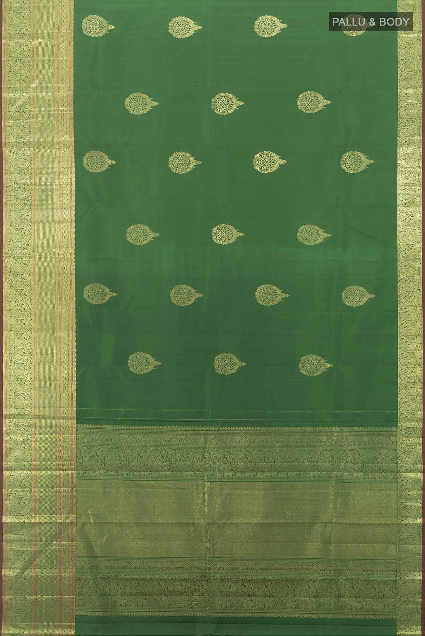 Green Kanjivaram Silk Saree - Image 5