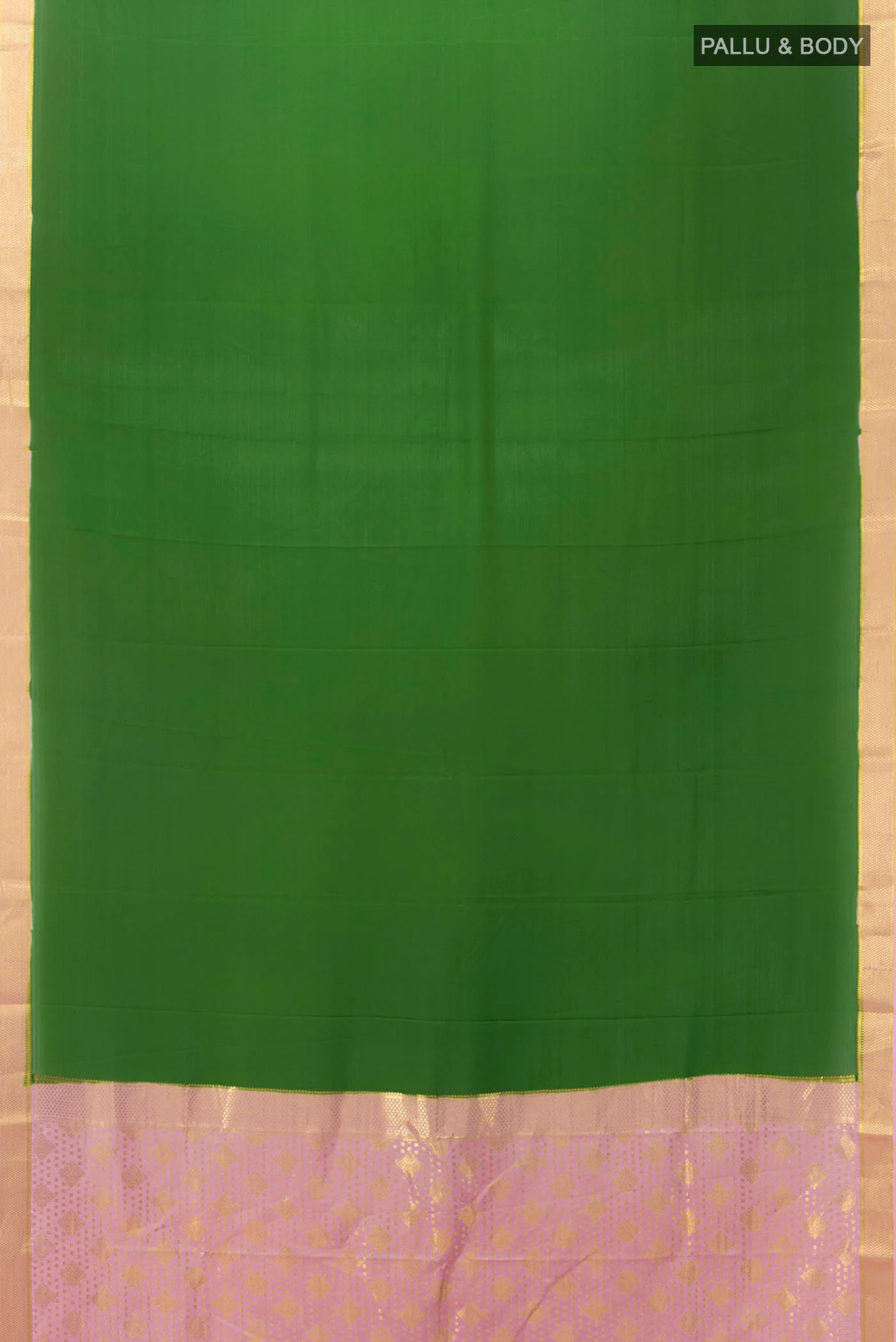 Bottle Green Mysore Crepe Saree - Image 5
