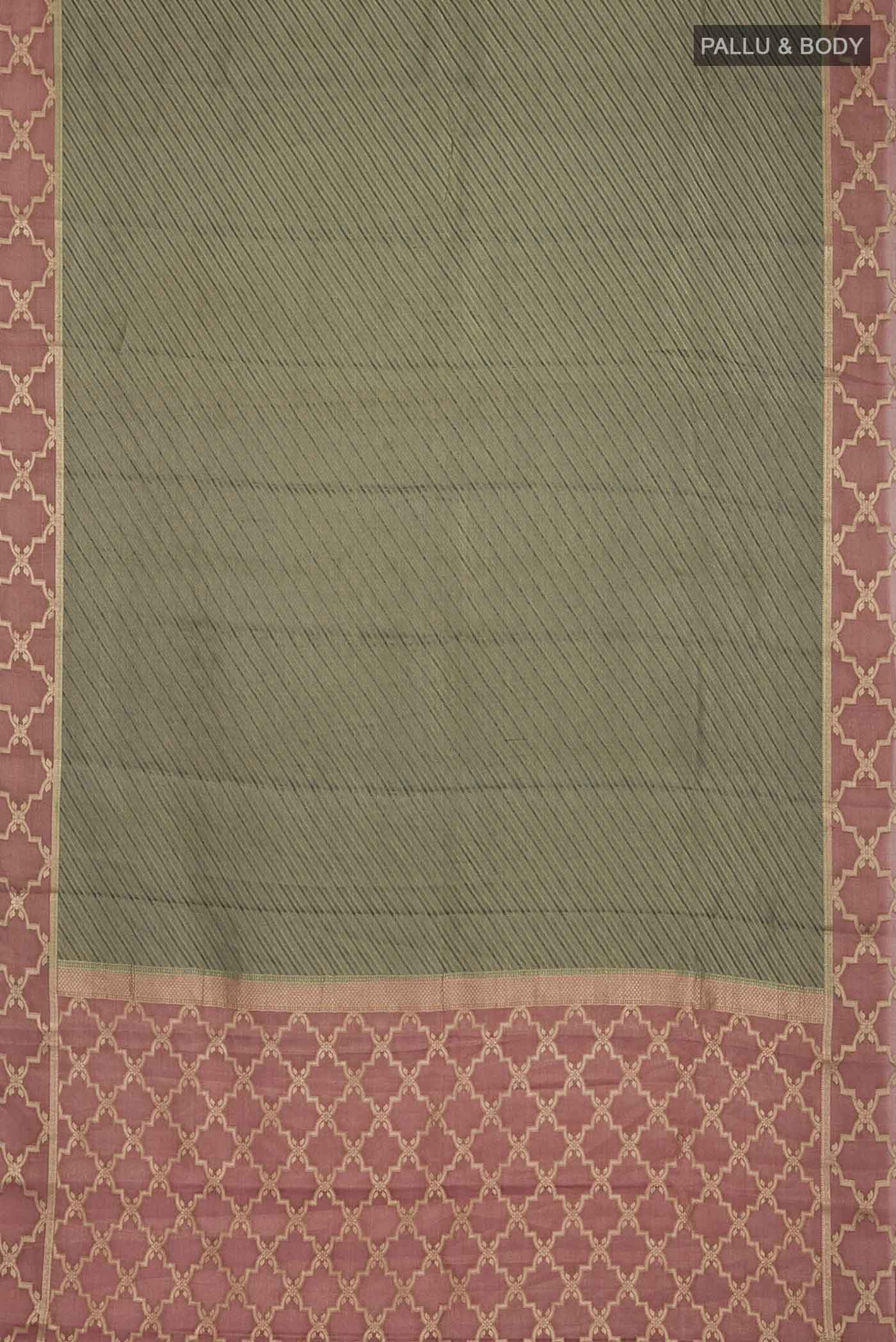 Bottle Green Mysore Georgette Saree - Image 5