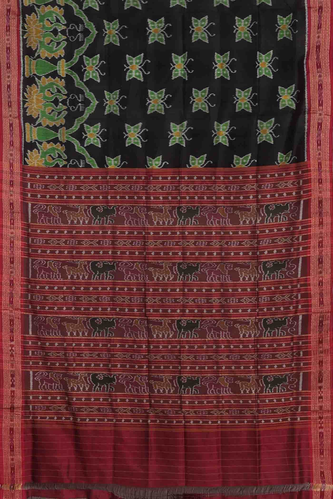 Bottle Green Orissa Silk Saree - Image 7