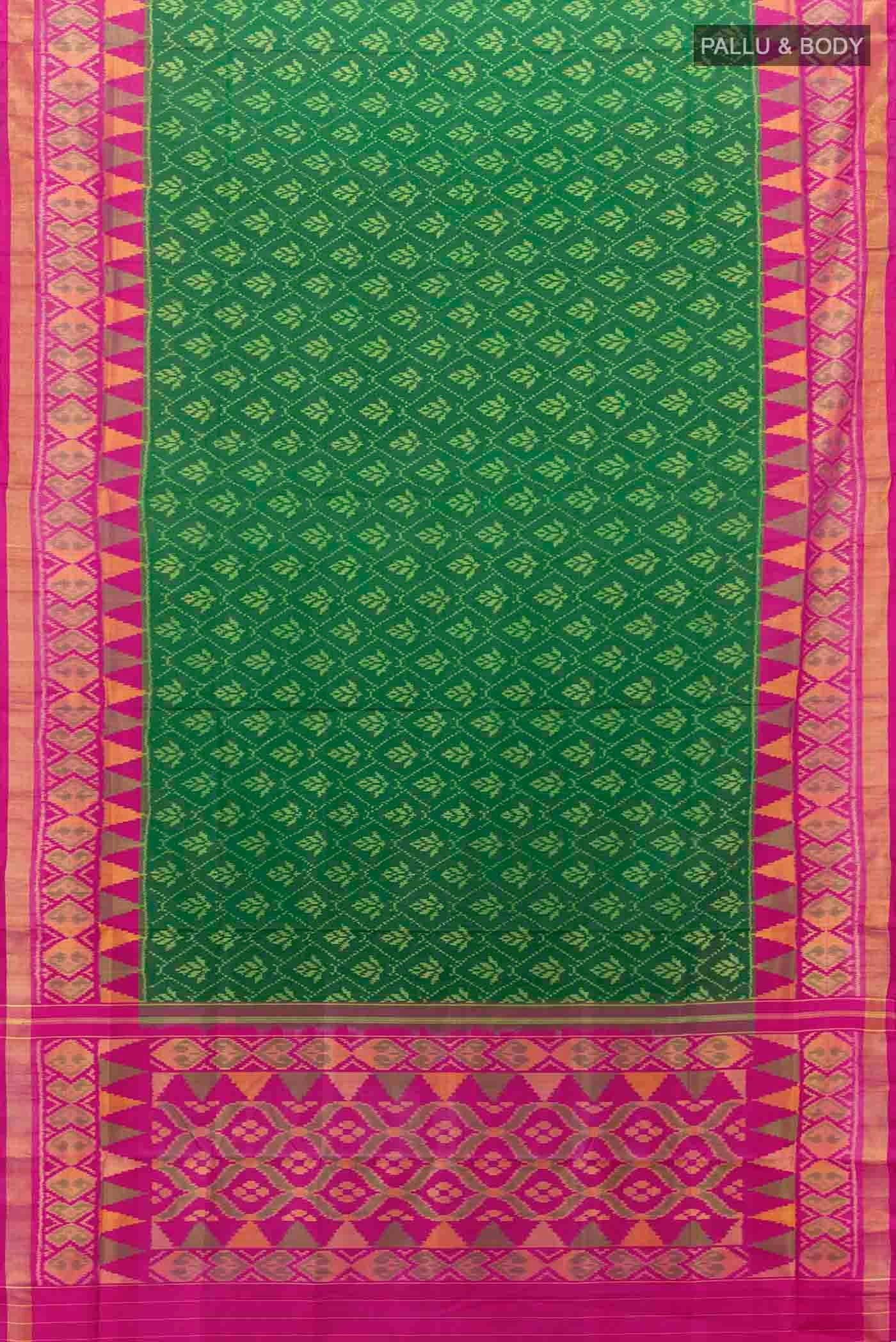Green Rajkot Patola Silk Saree - Image 5