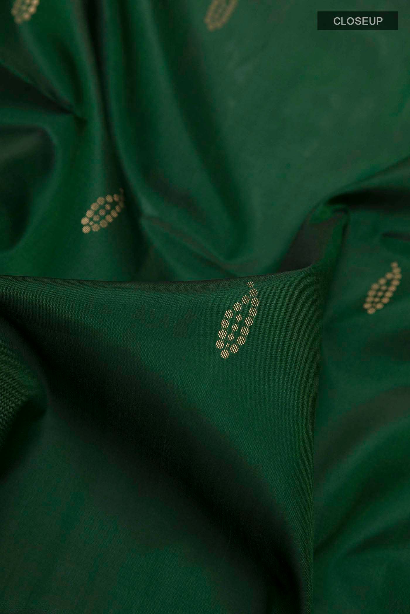 Bottle Green Soft Silk Saree - Image 2