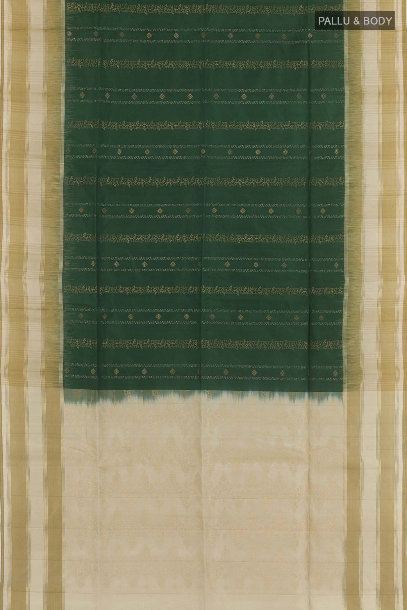 Bottle Green Soft Silk Saree - Image 3