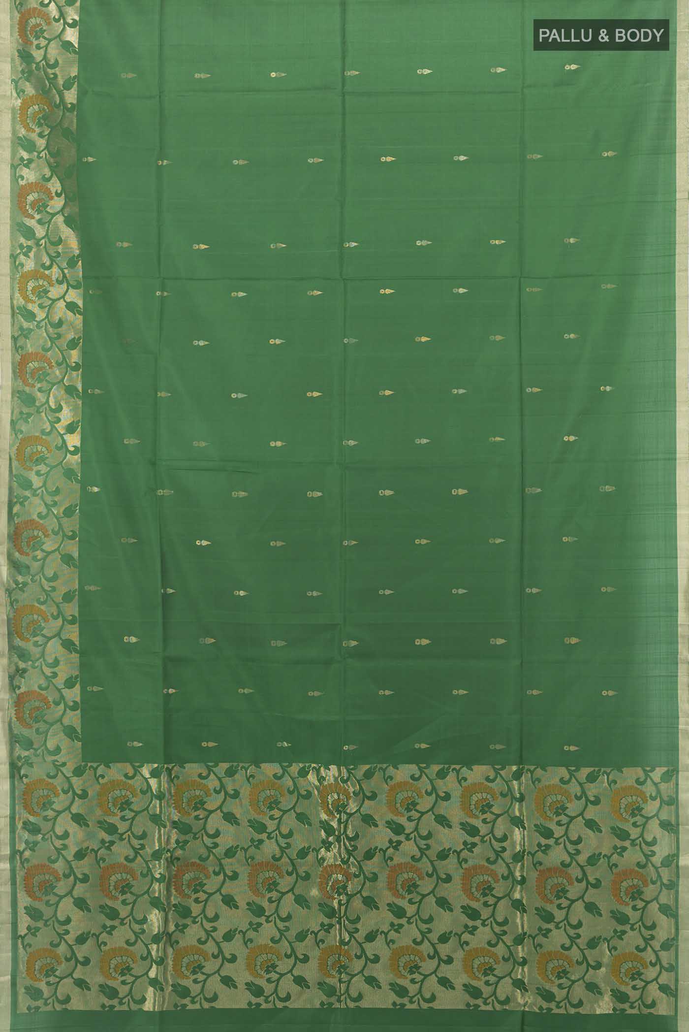 Green Soft Silk Saree - Image 5