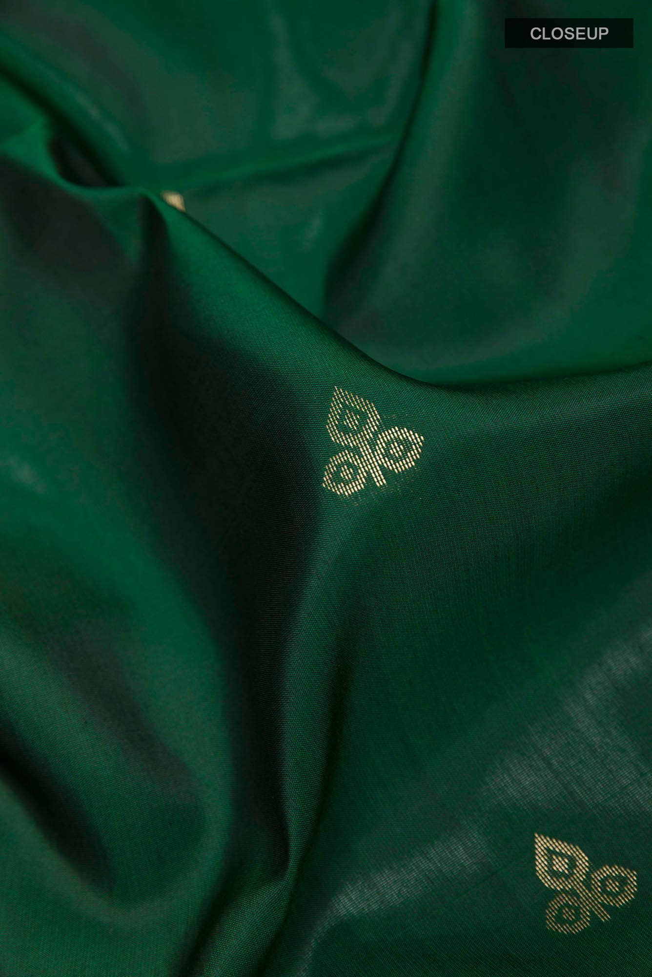Bottle Green Soft Silk Saree - Image 3