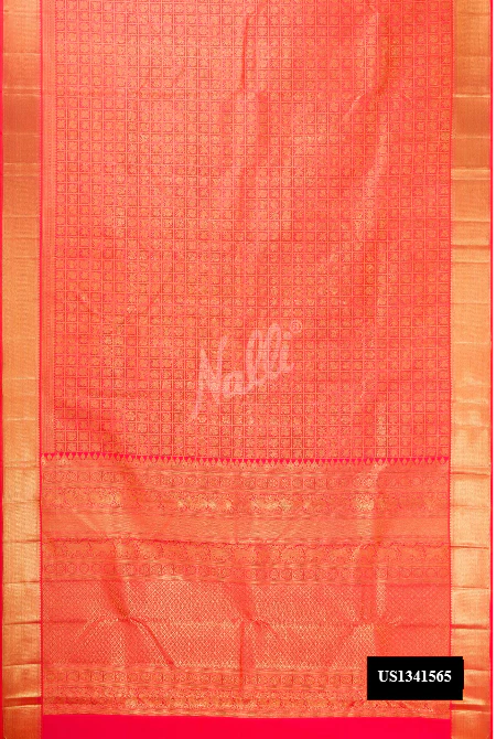 Brick Orange Dual Tone Kanchipuram Silk Saree