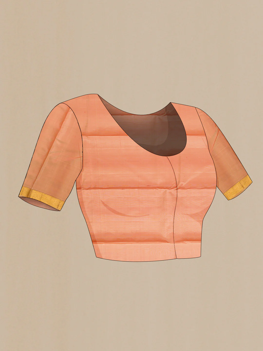 Brick Orange Dual Tone Kanjivaram Silk Saree - Image 5