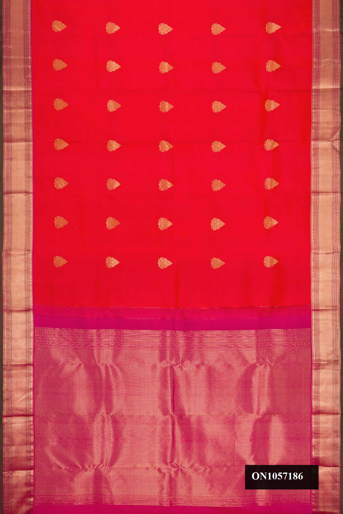 Brick Orange Dual Tone Kanchipuram Silk Saree