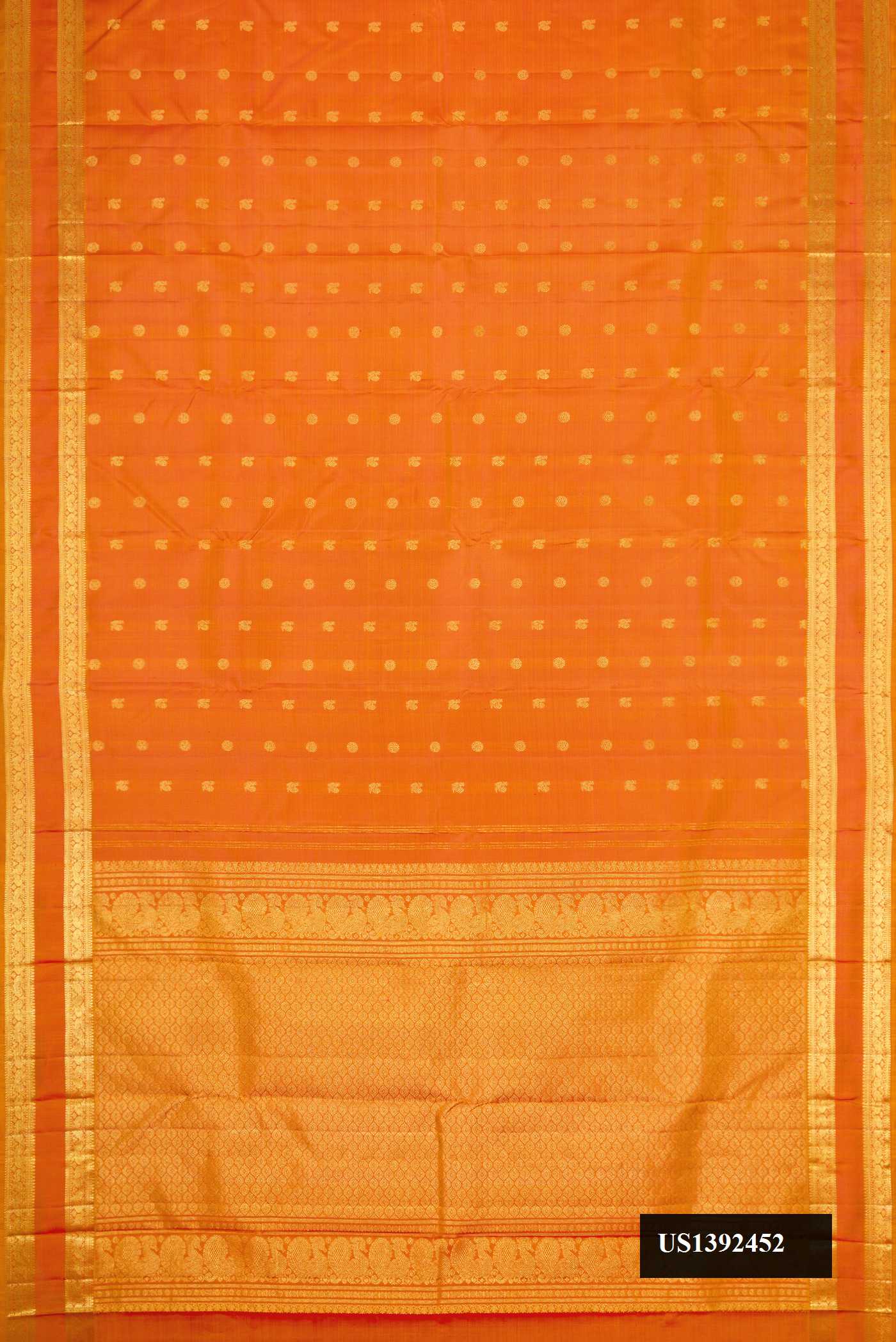 Brick Orange Dual Tone Kanchipuram Silk Saree