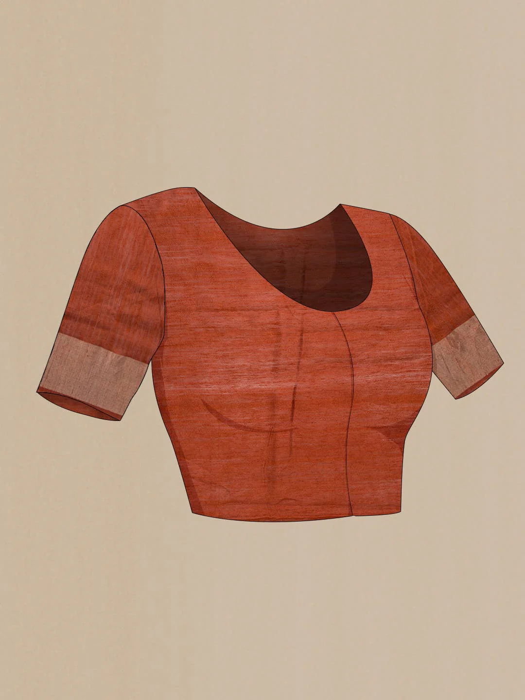 Brick Orange Jute Silk Saree - Image 4