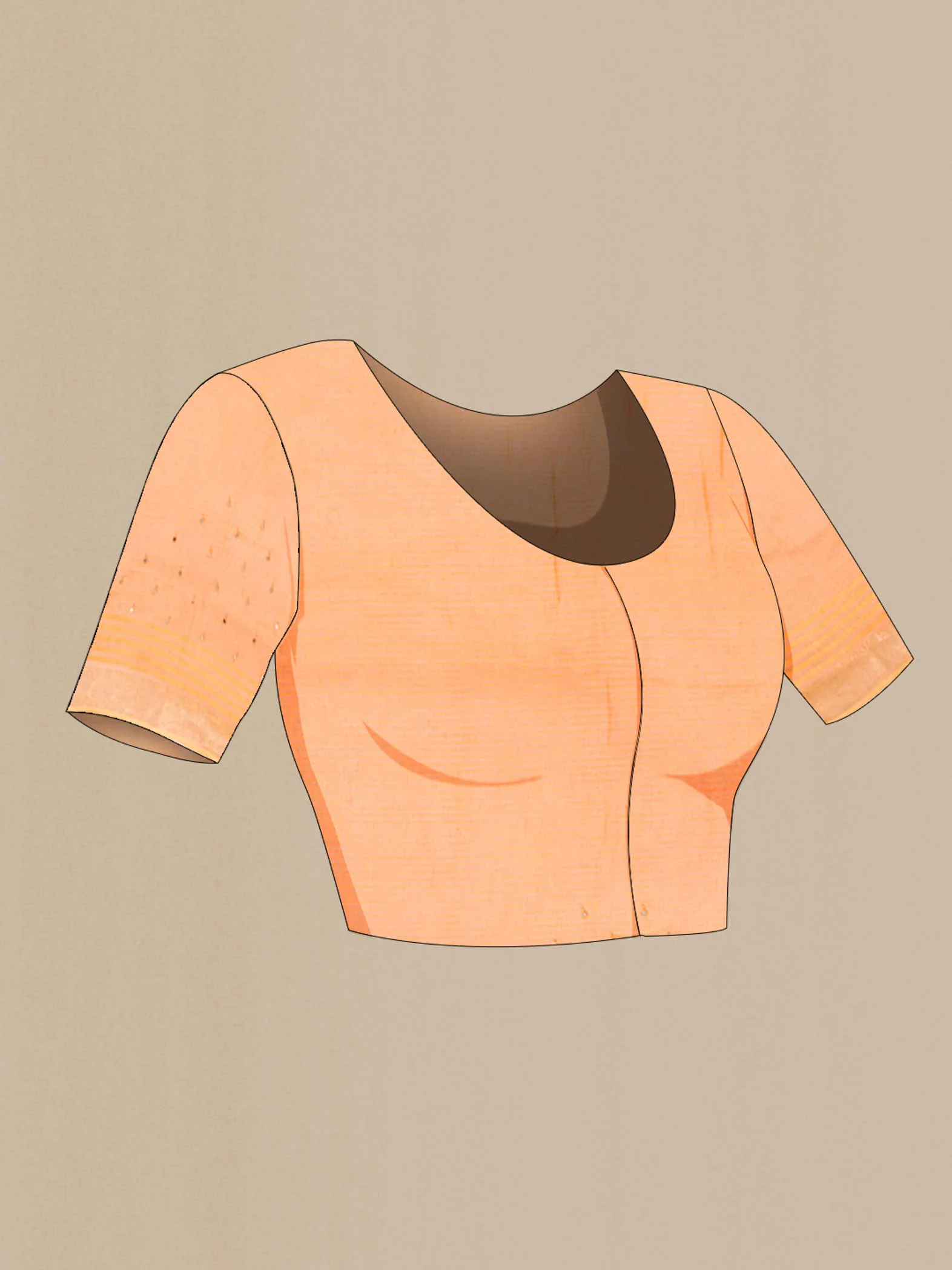 Brick Orange Kora Cotton Saree - Image 4