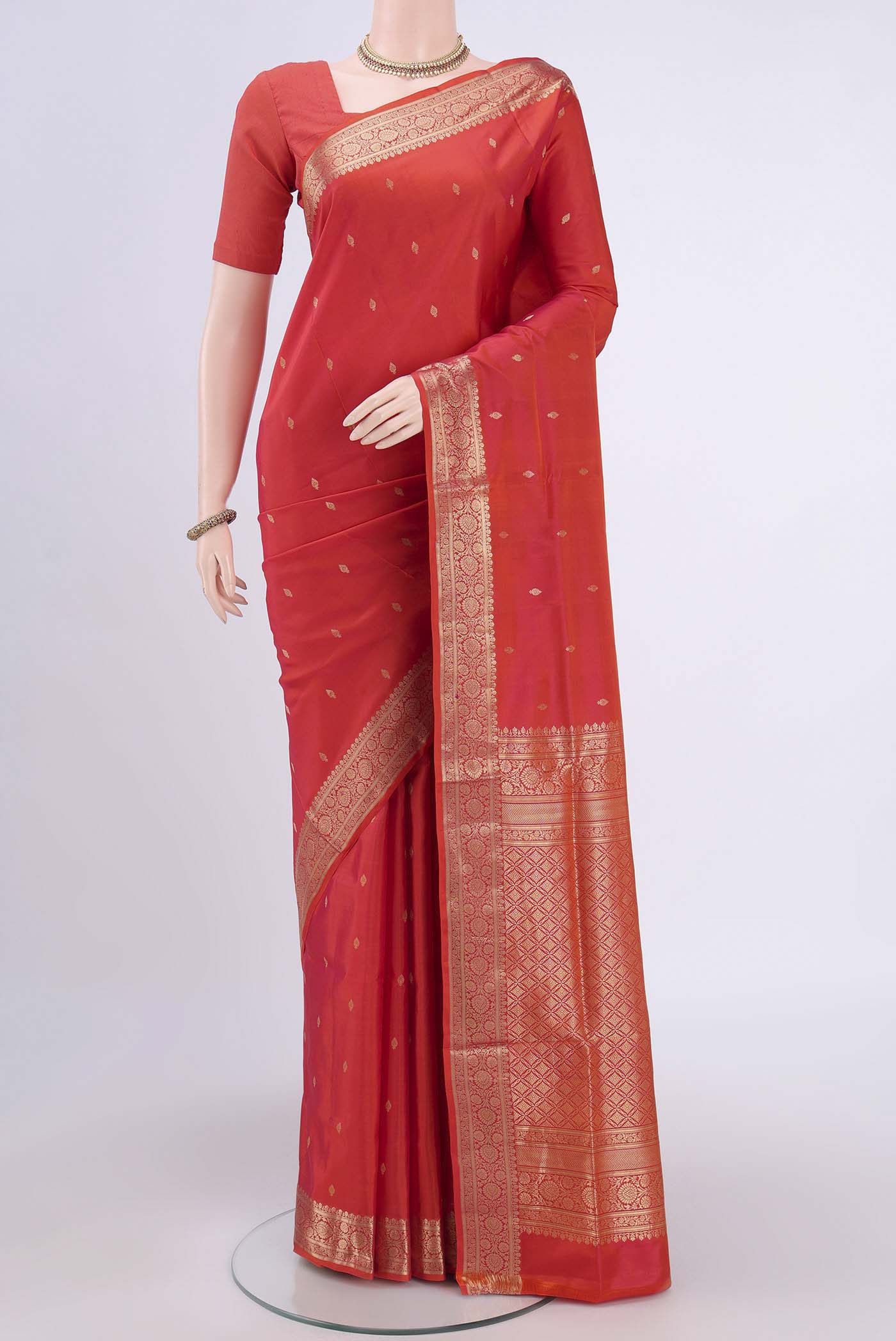 Pink with Orange Color Soft Silk Saree