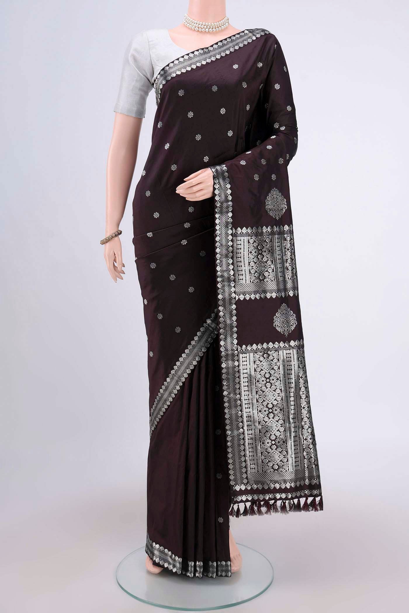 Purple Assam Silk Saree