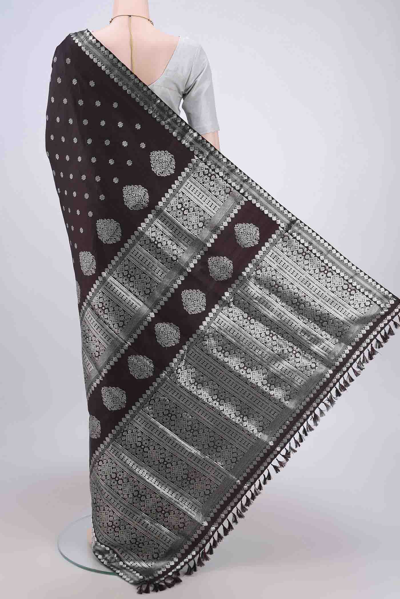 Purple Assam Silk Saree - Image 3