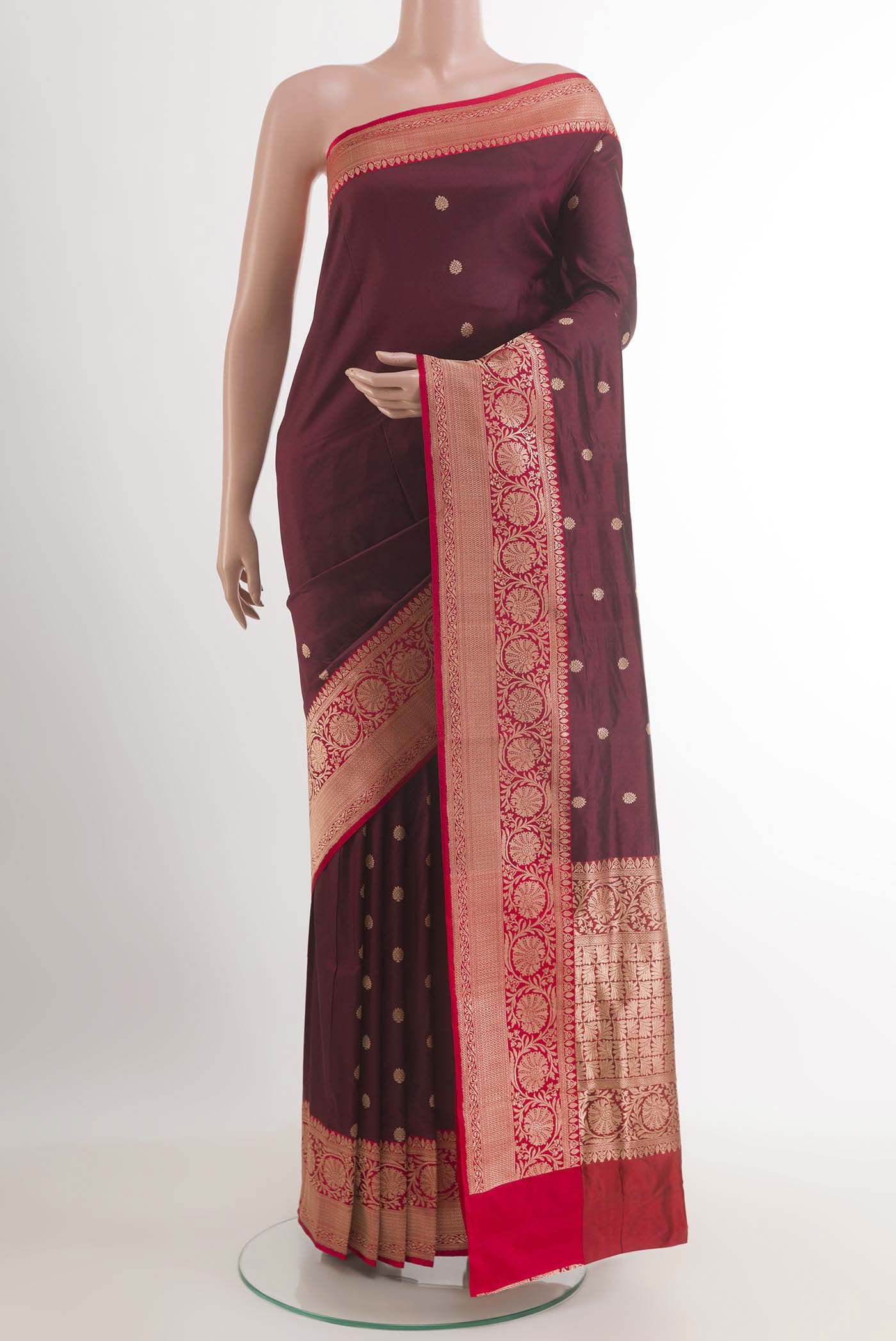Coffee Brown Banarasi Katan Silk Saree