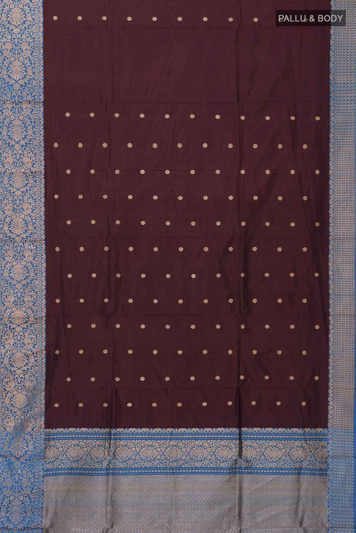 Brown Banarasi Katan Silk Saree - Image 5