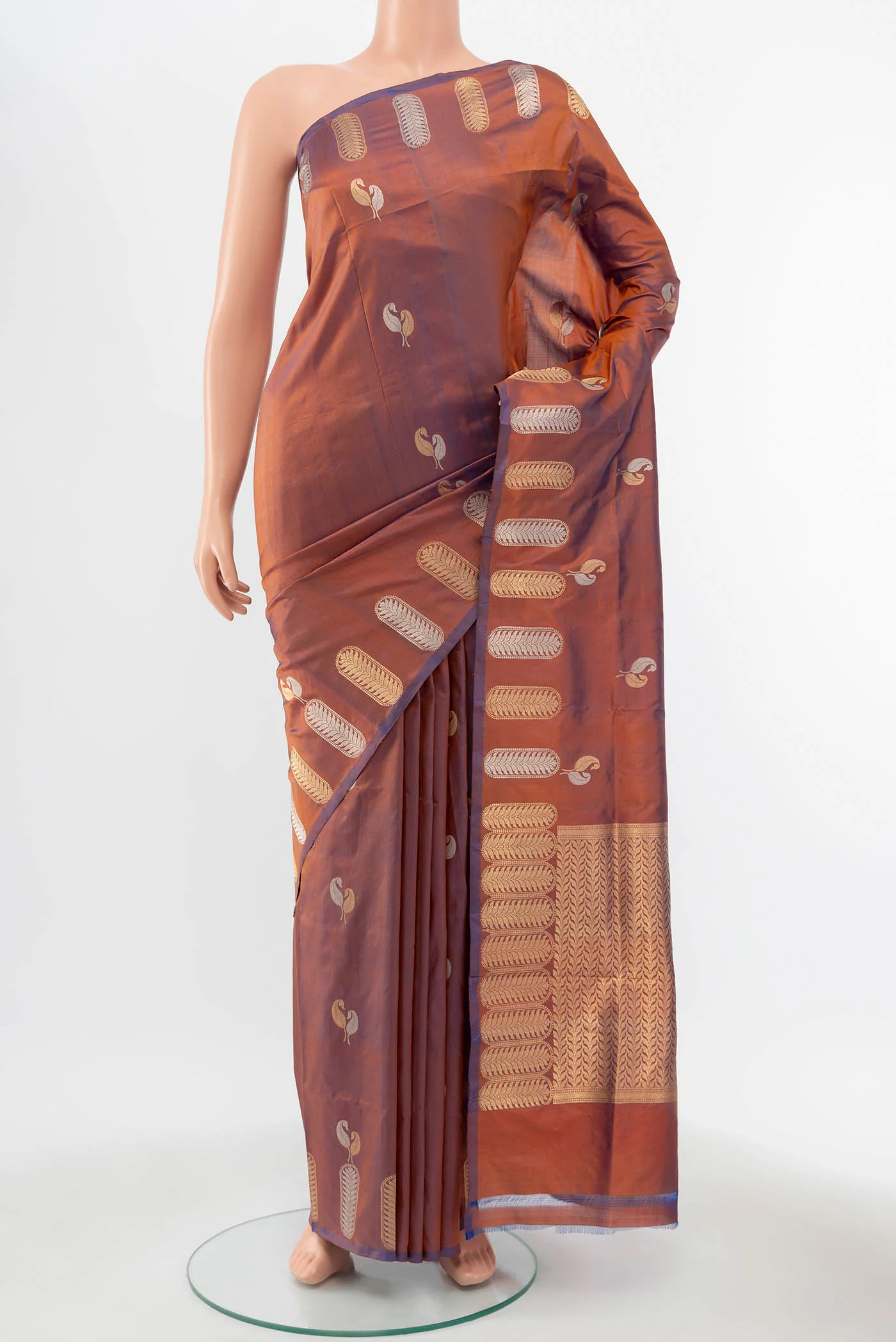 Brown Banarasi Katan Silk Saree