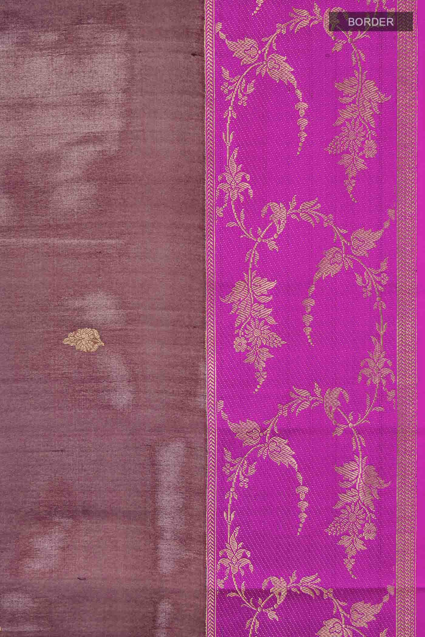 Brown Banarasi Katan Silk Saree - Image 3