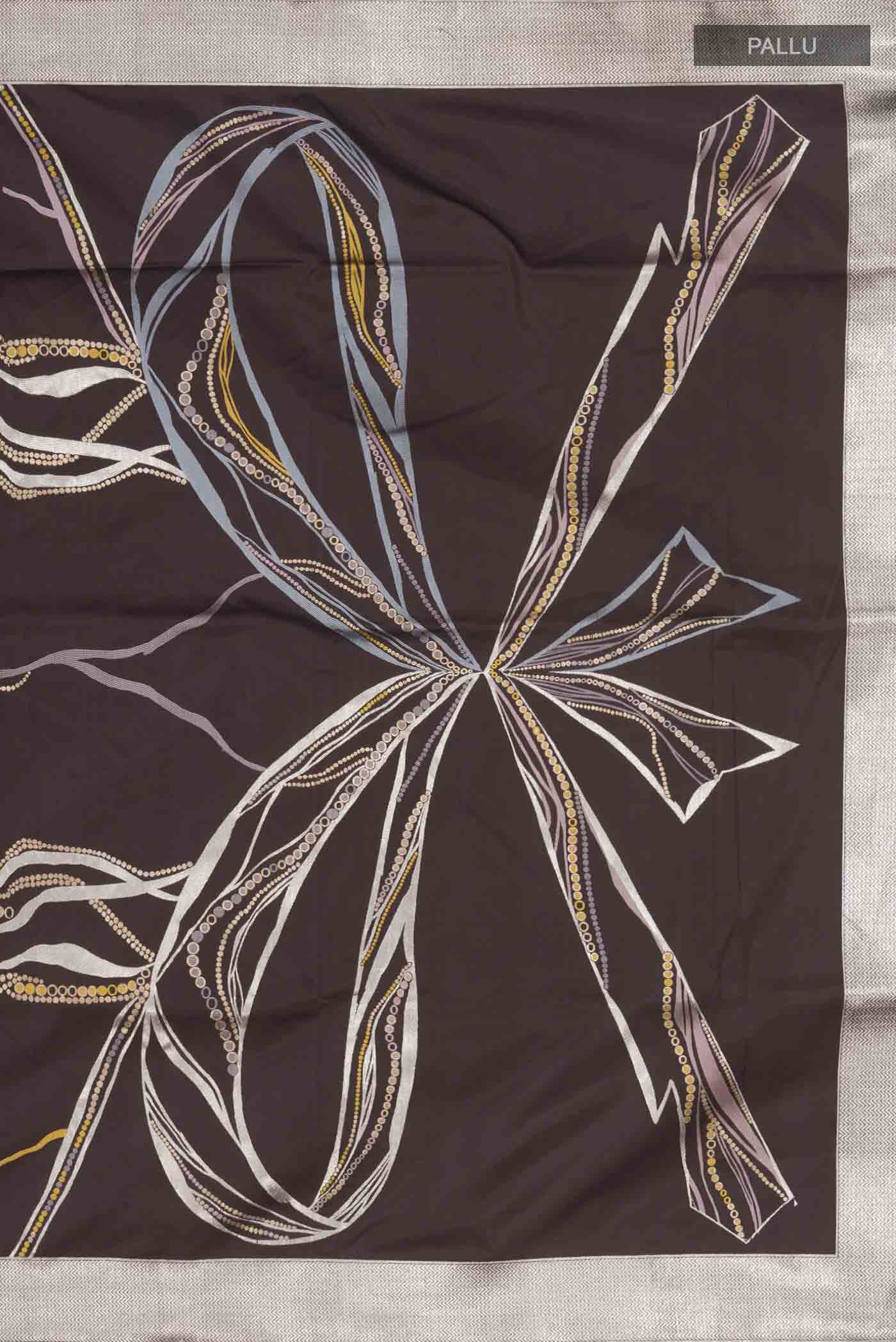 Brown Banarasi Silk Saree - Image 7