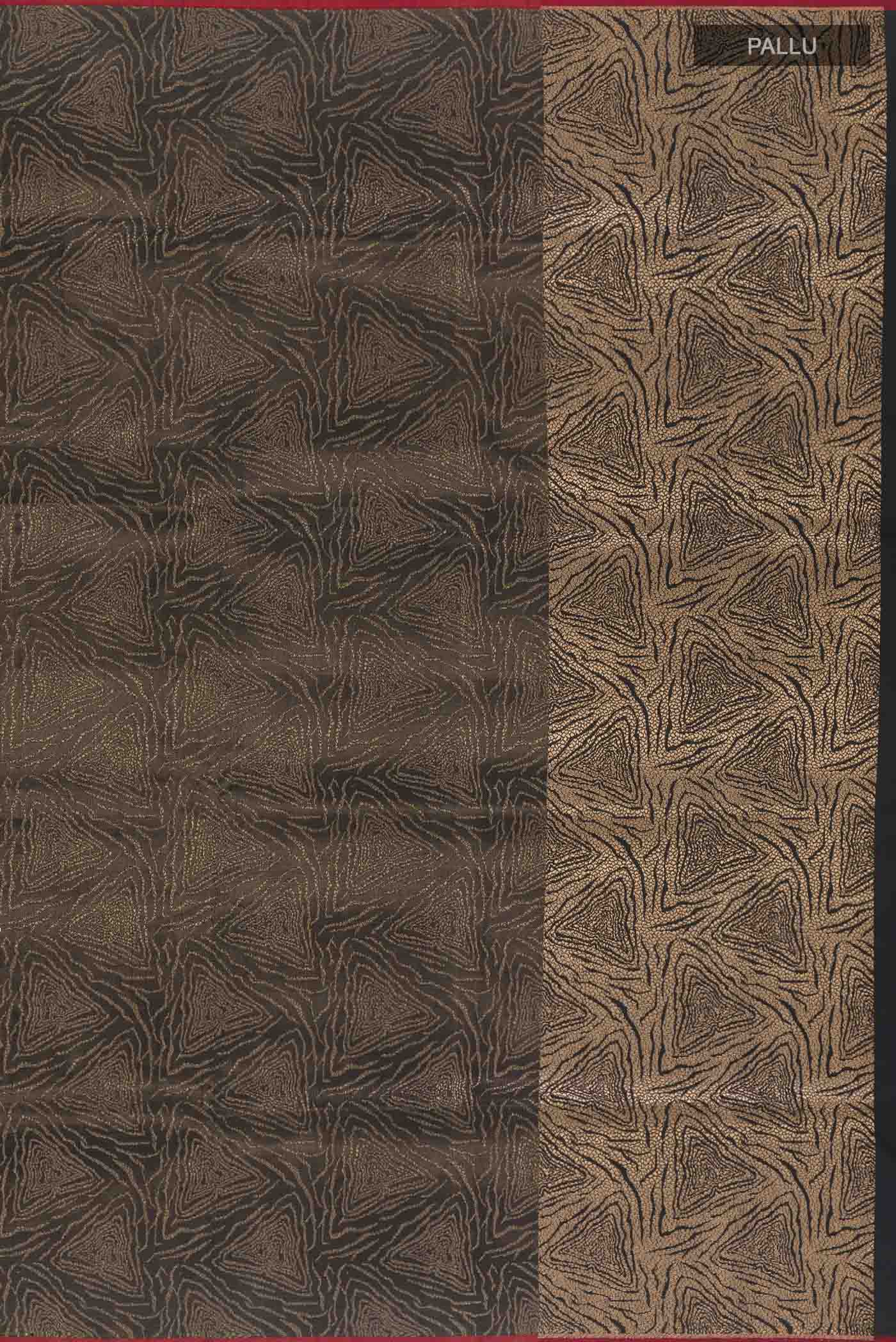 Brown Banarasi Silk Saree - Image 7
