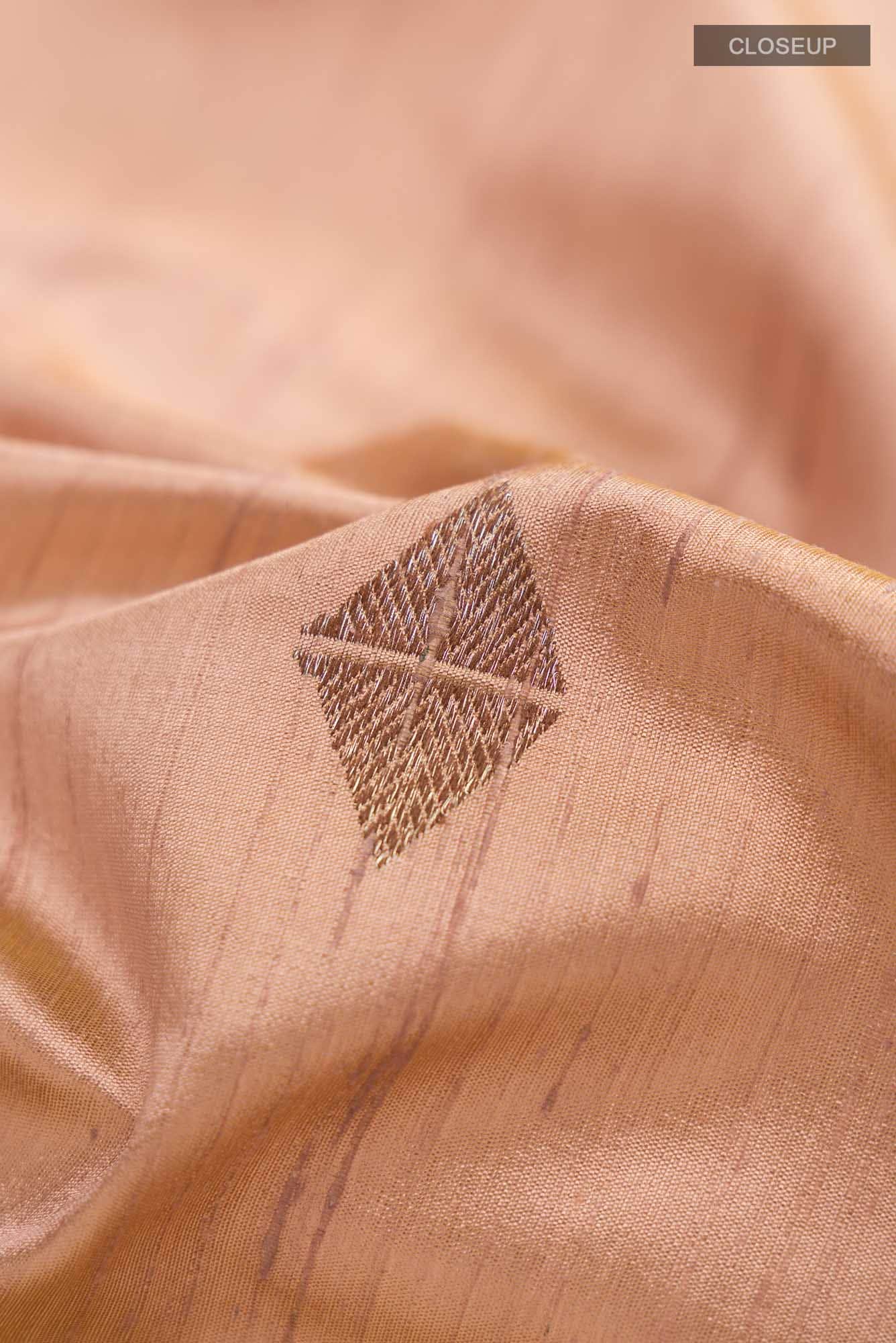 Brown Banarasi Tussar Silk Saree - Image 3