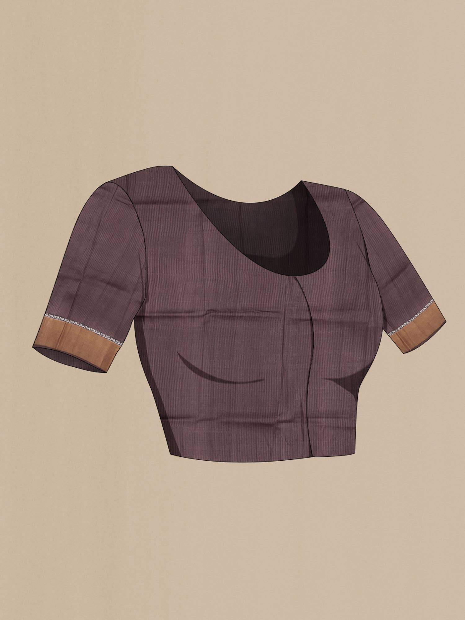 Brown Bhagalpuri Tussar Silk Saree - Image 5