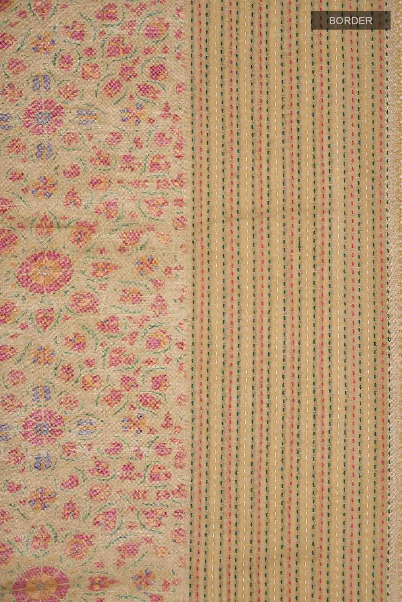Brown Bhagalpuri Tussar Silk Saree - Image 4