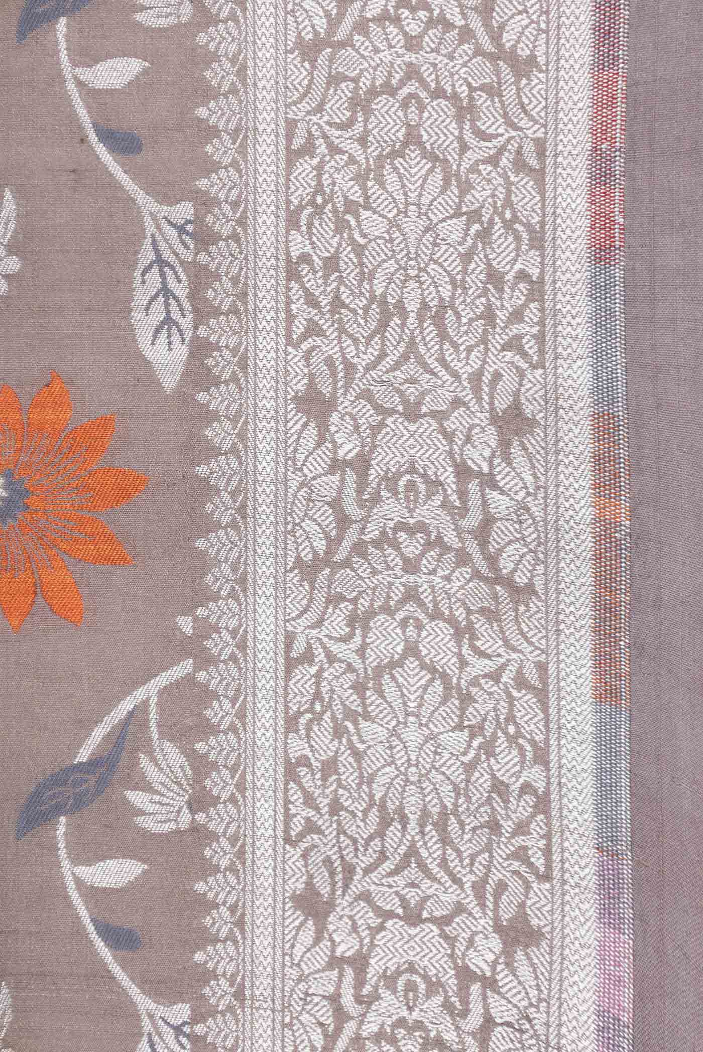 Brown Dual Tone Banarasi Silk Saree - Image 3