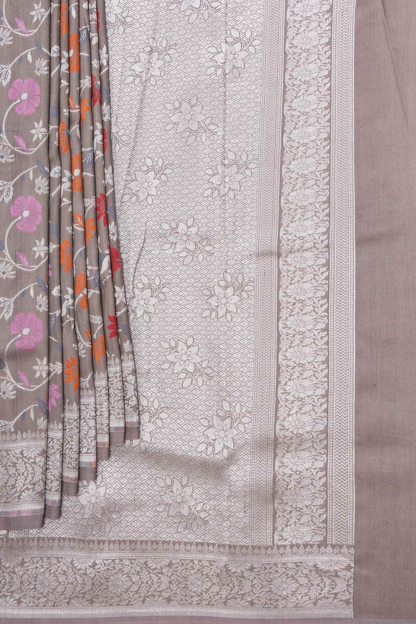Brown Dual Tone Banarasi Silk Saree - Image 4