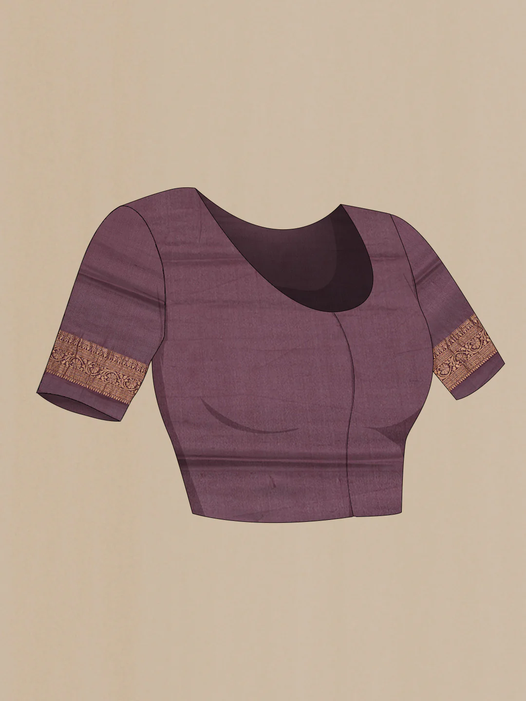 Coffee Brown Mysore Crepe Saree - Image 5