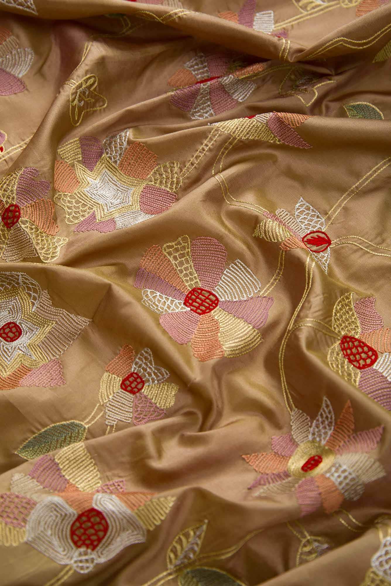 Brown Dual Tone Banarasi Silk Saree - Image 3